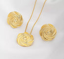 Kit Intense Espiral - Colar + Brincos - Banhados a Ouro 18K