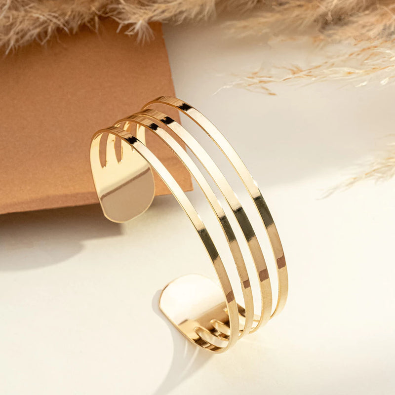 Bracelete Intense Lines - Banhado a Ouro 18K