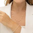 Kit Elegance Colar e Pulseira Pérolas - Banhado a ouro 18K
