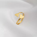 Anel Romance Coração Ajustável - Banhado a ouro 18K