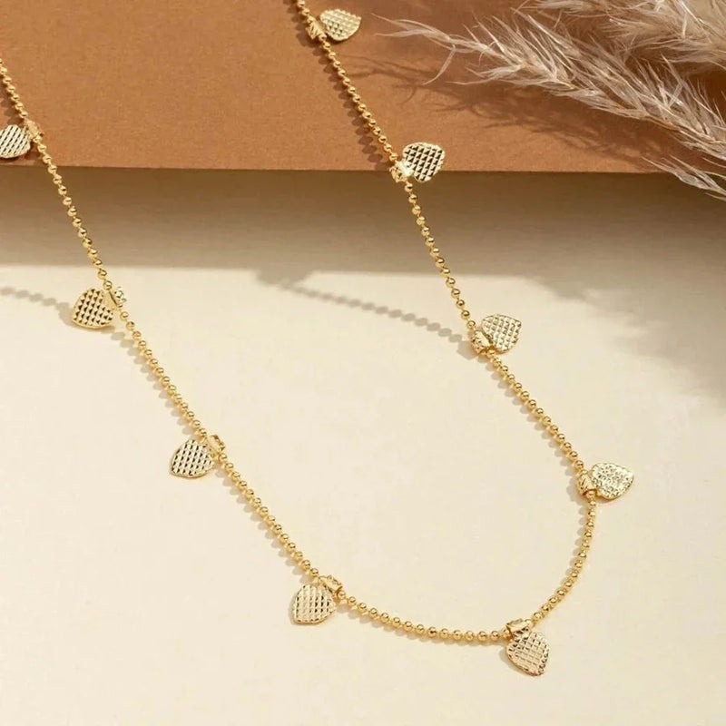 Colar Romance Corações Delicados - Banhado a ouro 18K