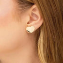 Brinco Romance Coração Elegante - Banhado a ouro 18K