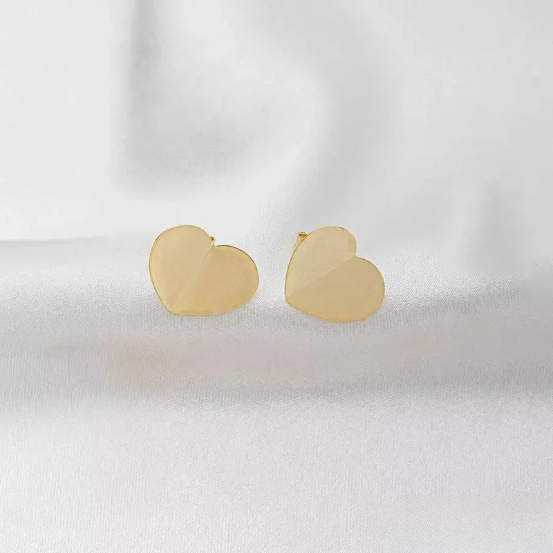 Brinco Romance Coração Elegante - Banhado a ouro 18K