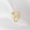 Anel Elegance Pérola Ajustável - Banhado a ouro 18K