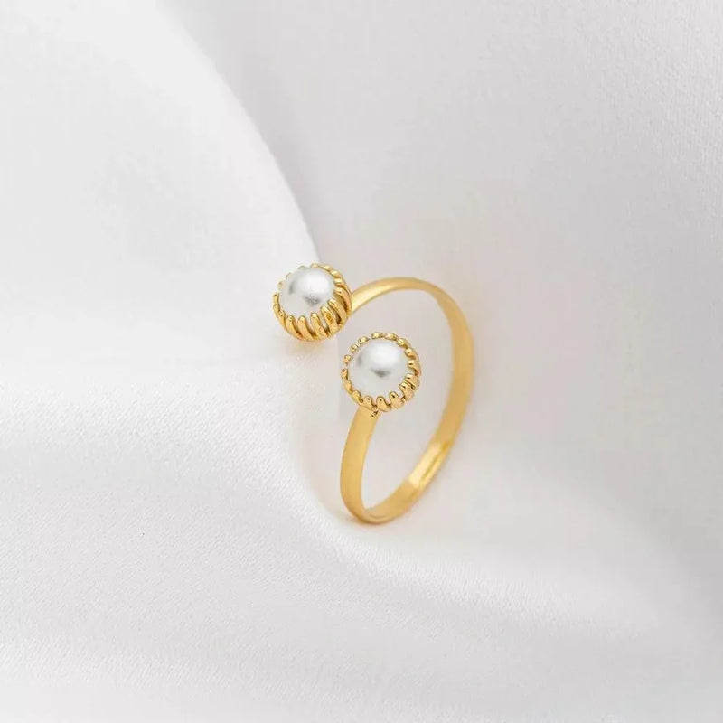 Anel Elegance Pérola Ajustável - Banhado a ouro 18K
