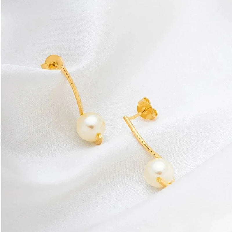 Brinco Elegance Pérola Clássica - Banhado a ouro 18K