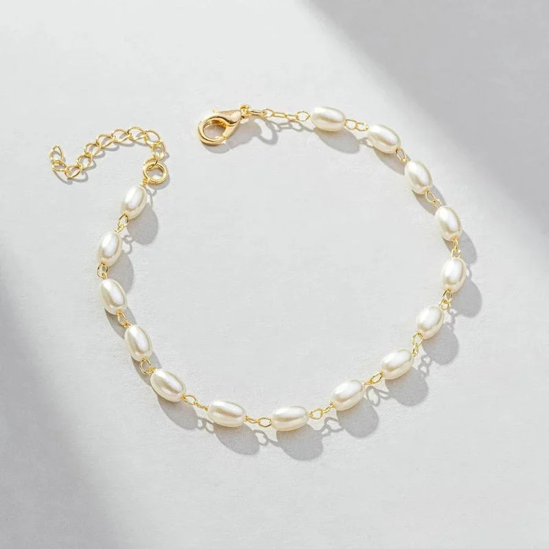 Pulseira Elegance Pérolas - Banhado a ouro 18K