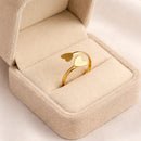 Anel Romance Coração Ajustável - Banhado a ouro 18K