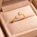 Anel Elegance Pérola Ajustável - Banhado a ouro 18K