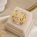 Anel Intense Ondas - Ajustável Banhado a Ouro 18K