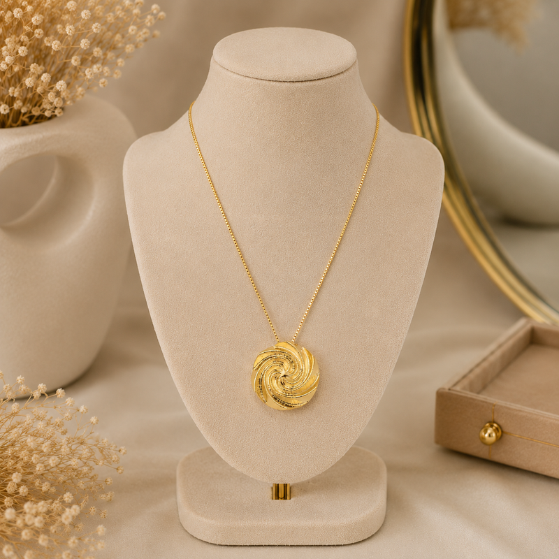 Colar Intense Espiral - Banhado a Ouro 18K